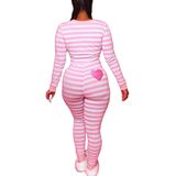 Pijama Kmbangi Christmas One Piece, Macacão Listrado Feminino