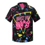 Camisa Zando 80s 90s Vintage De Manga Curta Masculina Com Botões