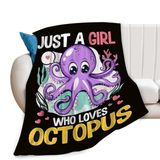 Cobertor Sweetfox Just A Girl Who Love Octopus Flannel 100x125cm