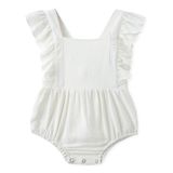 Macacão Simplee Para Crianças E Meninas, Algodão, Linho, 18-24 Meses, Branco
