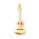 Guitarra De Latão Charm Kitbeads Banhada A Ouro 18k Para Fabricação De Joias