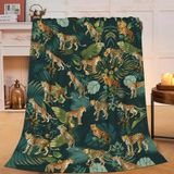 Cobertor Fuzawet Leopard Flannel Fleece Soft Cozy Warm 100x125cm