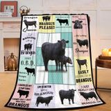 Cobertor Remzoke Cow Soft Cozy Fuzzy Black Camping 125x100cm