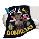 Cobertor Sweetfox Just A Girl Who Love Burros Flanela 100x125cm