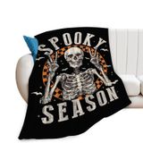 Cobertor Nopenta Gothic Skull Skeleton Bones Fuzzy Plush 50x40cm