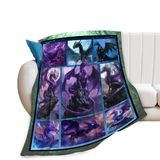 Cobertor Gyeong Dragon Purple Flannel 125x100cm Para Menina/mulher