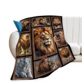 Manta De Flanela Baegopa Lion Wild Animal Flanela 125x100cm