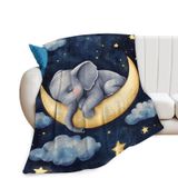 Cobertor Baegopa Elephant Moon Night Flannel Fleece 100x125cm
