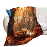 Cobertor Sweetfox Cute Fox Forest Flannel 125x100cm