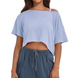 Blusa Feminina Missactiver Oversized Off The Shoulder, Azul Claro