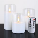 Velas Sem Chama Credtarnos Clear Glass Com Controle Remoto E Temporizador