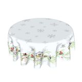 Toalha De Mesa Kawani Winter Snowman Branca 152cm Feliz Natal