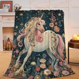 Cobertor Mecowcm Unicorn Fleece Throw 100x125cm Para Crianças/adultos