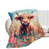 Cobertor De Flanela De Pelúcia Baegopa Highland Cow 125x100cm