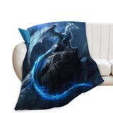 Cobertor Yowecso Dragon Super Soft Warm Fluffy Flannel