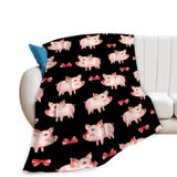 Cobertor Tijuboni Pig Soft Warm Cozy Fuzzy Plush Fleece 50x40