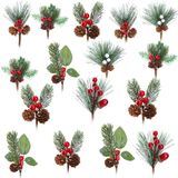 Palhetas De Natal Artificiais Sggvecsy Snow Frosted, Pacote Com 24