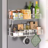 Rack Magnético De Especiarias Dtuqyx Para Geladeira, Pacote Com 2 Unidades, Branco