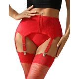 Cinto De Liga Feminino Ohyeahlady, Tamanho Grande, Altura Da Coxa, Vermelho