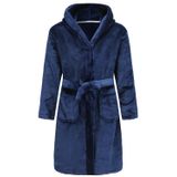 Roupão De Banho Infantil Robe Ecgk Com Capuz Macio E Quente Azul Marinho 9-12y