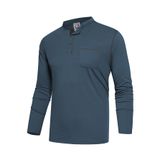 Camiseta Henley Hardaddy Hardaddy Masculina De Manga Comprida Azul Escuro