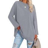 Blusa Túnica Feminina Larmliss De Tamanho Grande, Gola Redonda, Manga Comprida