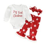 Roupa De Menina Mbmshegh My First Christmas 6-12 Meses Vermelha