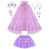 Roupas De Vestir Princess Up Popsunny Para Meninas De 3 A 6 Anos Com Saia Iluminada