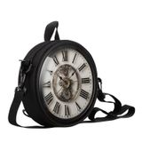 Bolsa Sannovo, Relógio De Ombro Redondo, Estampado, Circular, Branca, Feminina