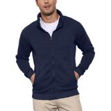 Moletom Masculino Yiitin Com Zíper E Gola Alta, Cardigã De Lã, Azul Xxl
