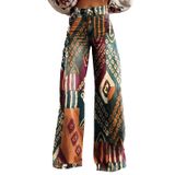 Calças Palazzo Lufhbehb Femininas Com Estampa Floral Boho De Cintura Alta