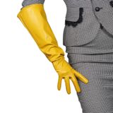 Luvas De Fantasia Dooway Yellow Faux Leather 50 Cm Unissex