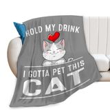 Cobertor Sunator Funny Cat Flannel 125x100cm Para Crianças E Adultos