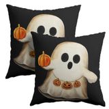 Capa De Almofada Granbey Halloween Ghost Pumpkin 50x50cm