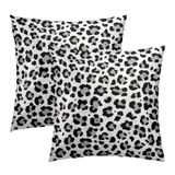 Capas De Almofada Kawani Snow Cheetah Print 55x55 Cm De Algodão, Conjunto De 2