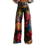 Calças Palazzo Lufhbehb Femininas Com Estampa Floral Boho De Cintura Alta