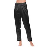 Pettipants Slip Gaono Silk, Comprimento Do Tornozelo, Preto Acetinado Para Mulheres