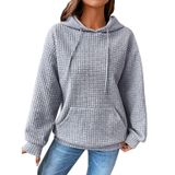 Moletom Com Capuz Mawohlyyk, Suéter De Waffle Feminino/masculino, Cinza L
