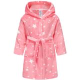 Roupão Infantil Ecgk Pink Star Para Meninas De 2 A 3 Anos, Flanela Premium