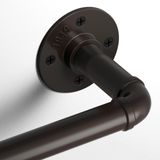 Varão De Cortina Teakmama Industrial 2,5 Cm De Diâmetro 70-120 Cm Preto