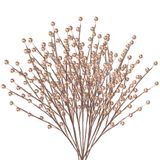 Pacotes Artificiais De Frutas Vermelhas Douradas Greentime 35 Cm, Pacote Com 12 Para O Natal