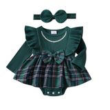 Roupa De Natal Para Menina: Vestido De Veludo Com Babados Fiomva