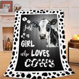Cobertor Beynepe Cow Print, Lã Supermacia E Aconchegante 100x125cm