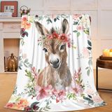 Cobertor Beynepe Donkey Gifts Warm Soft Cozy 100x125cm