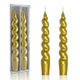 Castiçais Gedengni Metallic Twisted 19 Cm Dourados Sem Perfume