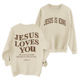 Moletom Sulayesh Fleece Christian Jesus Loves You Women