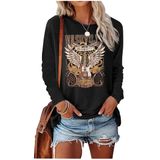 Camiseta Feminina De Manga Comprida Chuntianran Concert Preta Nashville
