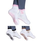 Meias De Pilates Puedizux Women Grip Yoga Com Babados E Bordado
