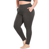 Leggings Cootry Plus Size Para Mulheres De Cintura Alta Cinza Escuro 2gg