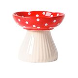 Cat Bowl Xjyylx Ceramic Raised Mushroom Red 6ml Para Adultos